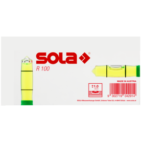 SOLA R 100 Mini-Wasserwaage – einseitig vollfarbig bedruckt mit Ihrem Logo, A-Nr.: SO-1622105 - 01